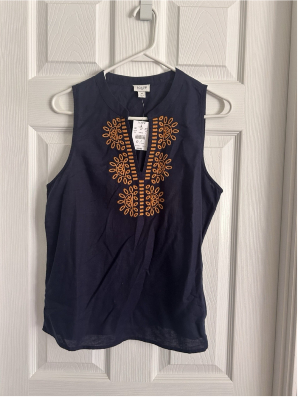 J. Crew Women’s Linen Navy Sleeveless Top Size 4 NWT